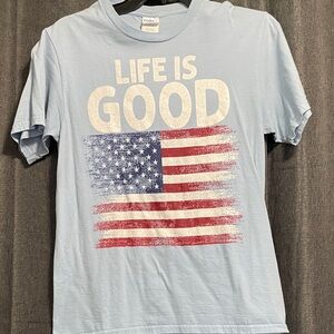 Life Is Good Light Blue Crewneck Tee